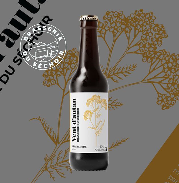 Bouteille et étiquette bière artisanale vent d'autant brasserie du séchoir